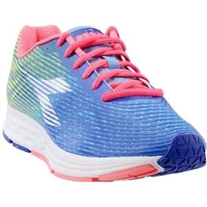 Diadora sneakers casual athletic athleisure green blue white womens size 7.5